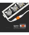 20W rektangulär LED downlight, RA90 - Samsung LED chip, vit, hål: 200x45 mm, 5700K