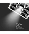 36W kvadratisk LED infällnadspanel - Samsung LED chip, RA90, 38°, Hål: 120x120 mm