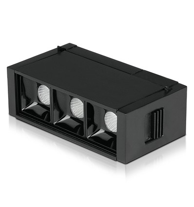 3*1W LED Magnetiskt Linjärt Spotljus 3000K - Svart, IP20, 24V