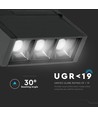 3*1W LED Magnetiskt Linjärt Spotljus 3000K - Svart, IP20, 24V