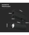 15W Spotljus - LED, Magnetisk, 3000K, IP20, Svart, 24V.