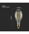 ED120 glödlampa 24W E27 - klart glas, 6400K, koltråd, 160lm/watt