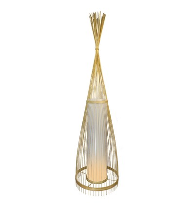 Trägolvlampa E27 - Rattan Lampskärm, Ø400*1000mm.