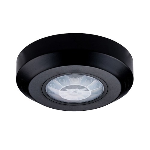 360° PIR infraröd taksensor - Svart, utanpåliggande, max 200W LED, IP20, räckvidd 8m