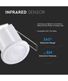 PIR taksensor för inbyggnad, 360° - Vit, 400W LED, 8m räckvidd, IP20