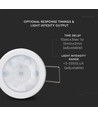 PIR taksensor för inbyggnad, 360° - Vit, 400W LED, 8m räckvidd, IP20
