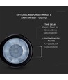 PIR taksensor Ø4cm för inbyggnad, 360° - Svart, IP20, detektering upp till 8m, hålmått: Ø4cm