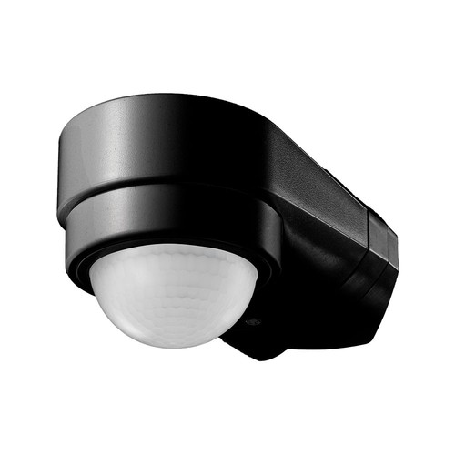 Sensor för husknut, svart, rörelsesensor - justerbar, hörnmontering, IP65 (max:600W LED)