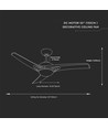 35W LED Takfläkt - RF Kontroll, 3 Blad, DC Motor, Vit