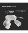 Trevägs Vägglampa / Taklampa, GU10 - vit