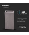 LED betong vägglampa G9 - ljusgrå, IP20