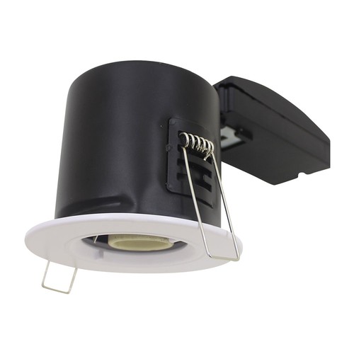GU10 brandgodkänd downlight - Vit, twist & lock, brandhämmande 30/60/90 min, Hål: Ø7,5 cm, Mått: Ø9 cm, utan ljuskälla