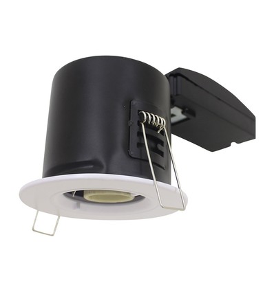 GU10 Downlight - Brandhämmande, med Twist och Lock, Tjock Hus, Vit