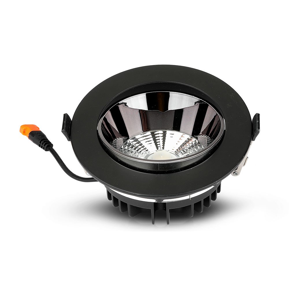 30w Cob Downlight Samsung Chip 6400k Svart Hus Kulör : Kall