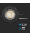 30W COB Downlight - Samsung Chip, 6400K, Svart Hus.