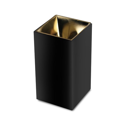 GU10 kvadratisk utanpåliggande spot - Svart/Guld, IP20, 7,4 x 7,4 x 14cm