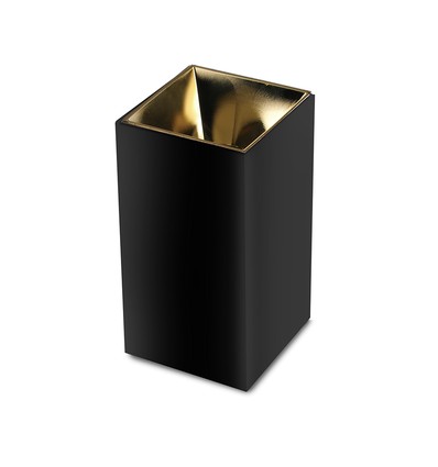 GU10 kvadratisk utanpåliggande spot - Svart/Guld, IP20, 7,4 x 7,4 x 14cm