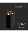 GU10 kvadratisk utanpåliggande spot - Svart/Guld, IP20, 7,4 x 7,4 x 14cm