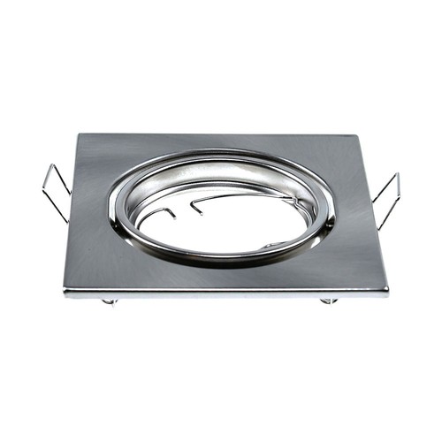 GU10 infälld spot, fyrkantig - Satin nickel, IP20, 2-pack