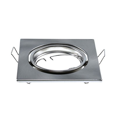 GU10 infälld spot, fyrkantig - Satin nickel, IP20, 2-pack