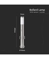 60cm E27 trädgårdslampa med sensor och 2 uttag - IP44, rostfritt stål