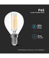 E14 6W LED kronlampa - P45, filament, klart glas