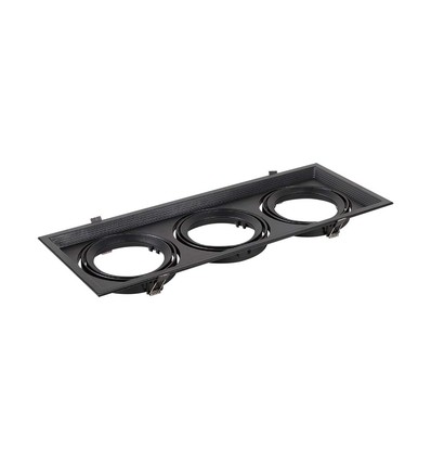 Trippel AR111 infälld spot - Svart, aluminium, 47,5x17,4 cm, utan ljuskälla