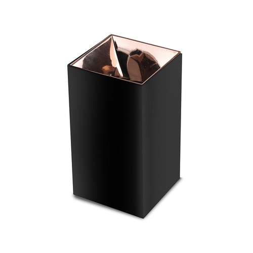 GU10 utanpåliggande spot, kvadratisk - Svart och roséguld, aluminium, IP20, utan ljuskälla