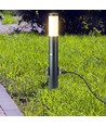 Pollare lampa - 60 cm, PIR-sensor, Sockel, Rostfritt Stål, IP44, Svart