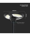 10W LED Solcells Rund Trädgårdslampa - Sensor RF Kontroll, 6500K, IP65.