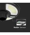 10W LED Solcells Rund Trädgårdslampa - Sensor RF Kontroll, 6500K, IP65.