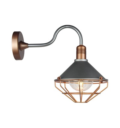 E27 vintage lykta vägglampa - IP65, rose gold, ABS+metall, glas, utan ljuskälla