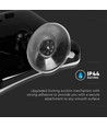 3,2W LED spegel med 10x förstoring - Batteridriven, 360° rotation, IP44, svart, sugkopp, kallvit