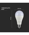 A65 LED-lampa 17W E27 - Plast, Samsung-chip, 4000K, Dimbar