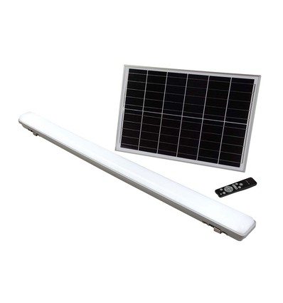 18W Solcells LED Armatur - Utomhus, med Sensor och RF-styrning, 3i1, IP65