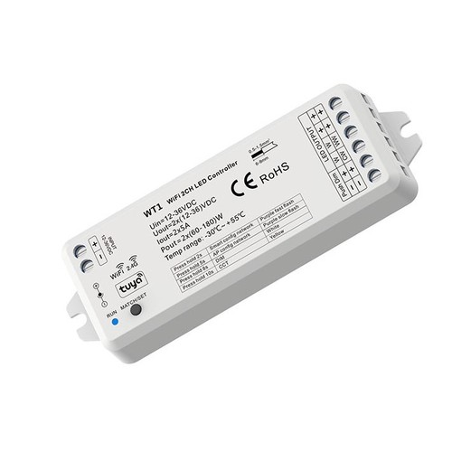 LEDlife rWave dimmer/CCT controller - Tuya Smart/Smart Life, Push-dim, 12V (60W), 24V (120W)