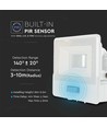 10W Strålkastare - PIR Sensor, Samsung Chip, 6500K, Vit Hus