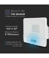 20W PIR sensor strålkastare - Samsung chip, 6500K, vit hölje.