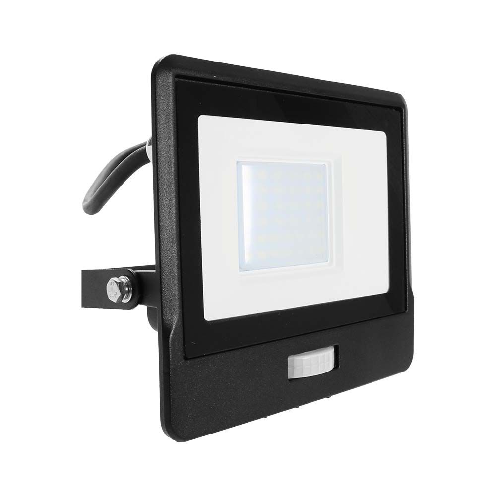 V Tac StrÅlkastare 30w Pir Sensor Samsung Chip 1m Kabel 6500k Svart Hus. Kulör : Kall