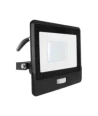 30W LED strålkastare med PIR sensor - Samsung LED chip, IP65, svart, 1m kabel, utomhus