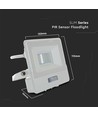 10W LED-strålkastare med sensor - Vit, Samsung LED-chip