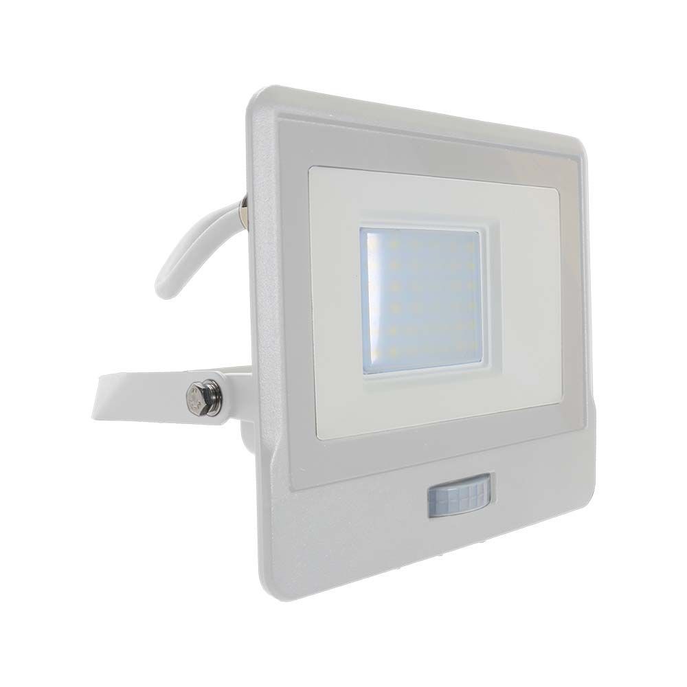 30w Strålkastare Pir Sensor Samsung Chip 1m Kabel 6500k Vit Hölje. Kulör : Kall
