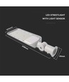 150W LED gatubelysning med Samsung chip och sensor - 135lm/W, IP65, 4000K, grå, justerbar vinkel