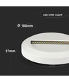 2W rund LED trappspot - Vit, 3000K, IP65, inomhus och utomhus
