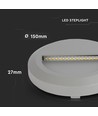 2W Ø15cm LED pollare / trappbelysning - Rund, grå, IP65, 3000K, inkl. ljuskälla