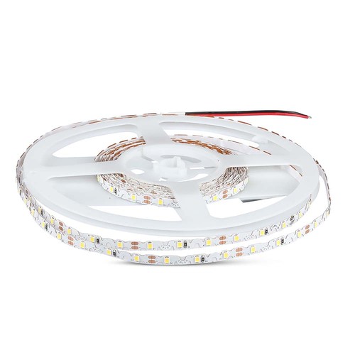 60 LED stripbelysning 5W/m S-form - 6400K, 12V, IP20, 5m/rulle