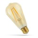 2W LED lampa - ST64, filament, bärnstensfärgat glas, extra varm, E27