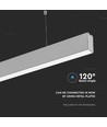 V-TAC 40W LED linjär hänglampa - Samsung-chip, 4000K, silverhus