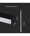 40W LED linjär pendelarmatur, svart - Samsung LED chip, 4000K, 120cm, 5 års garanti