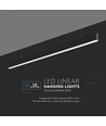 40W LED linjär pendelarmatur, svart - Samsung LED chip, 4000K, 120cm, 5 års garanti